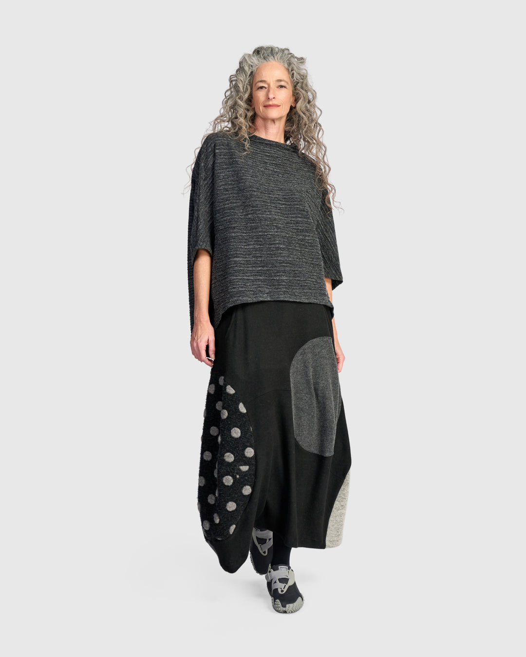Elbow Sleeve Dolman Top Graphite