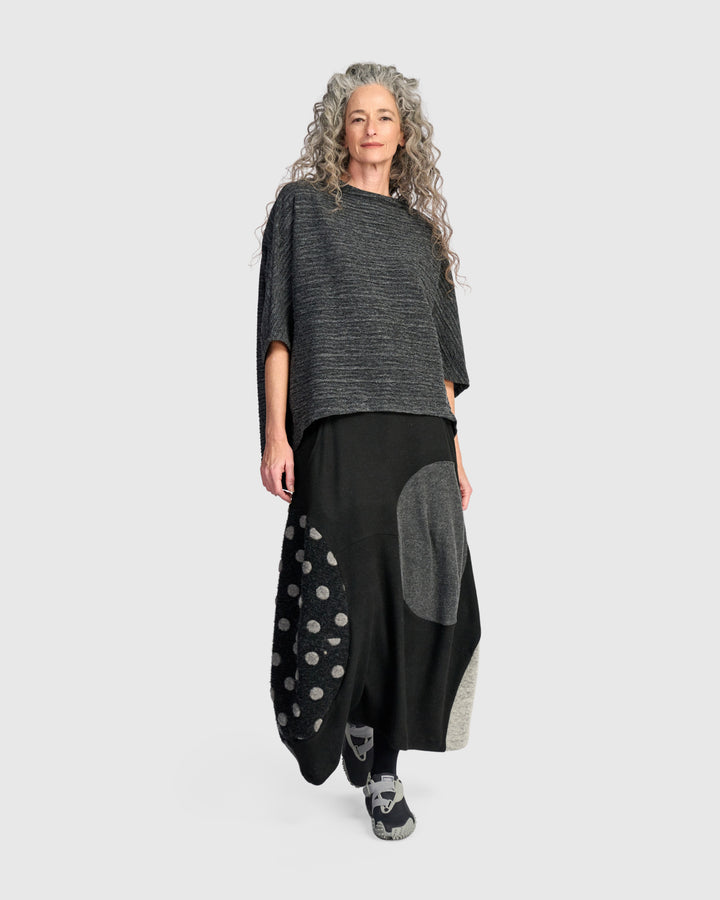 Elbow Sleeve Dolman Top Graphite