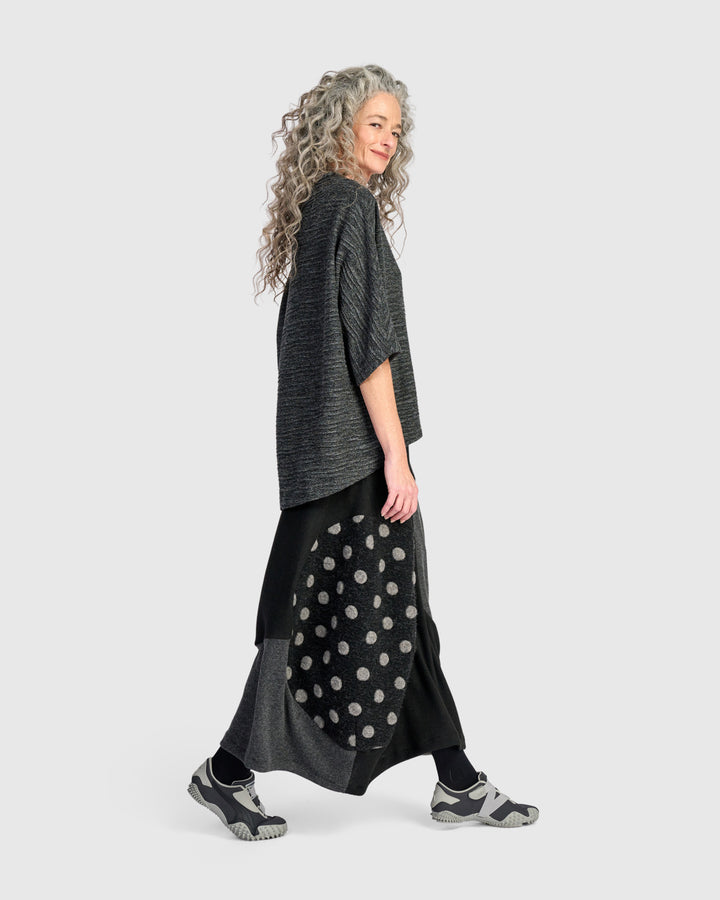Elbow Sleeve Dolman Top Graphite