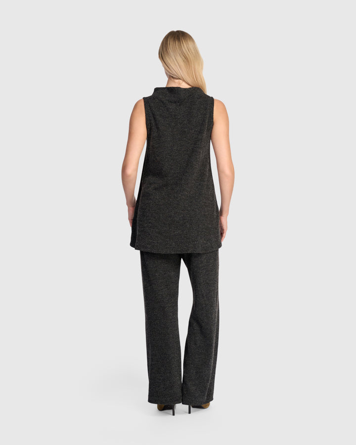 Sleeveless Mock Melange Top Shadow