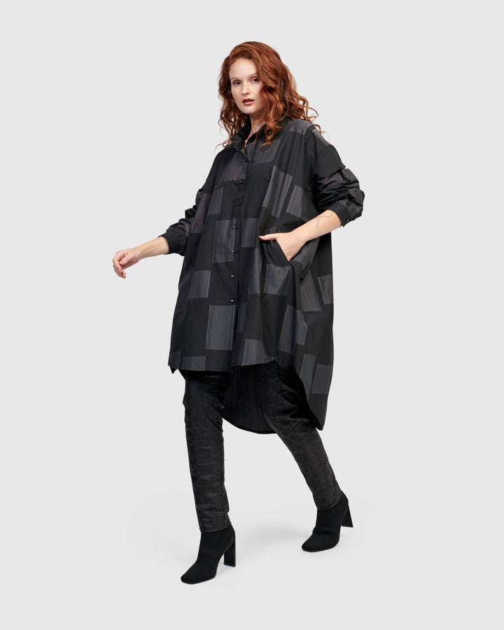 Urban Omni Oversized Tunic Shirt, Squares