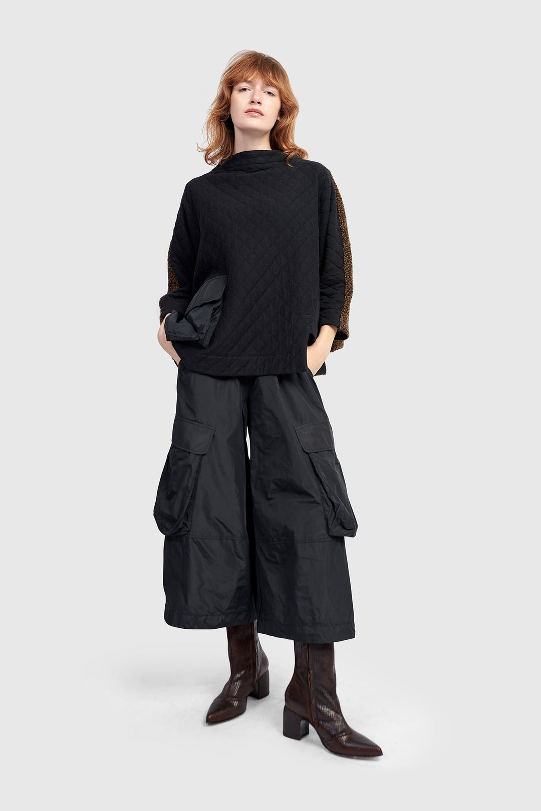 Urban Wide Cargo Pants, Black