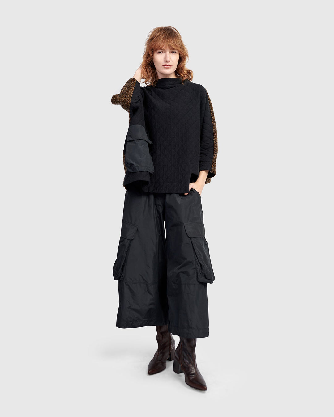 Urban Sah Quilted Pullover, Black