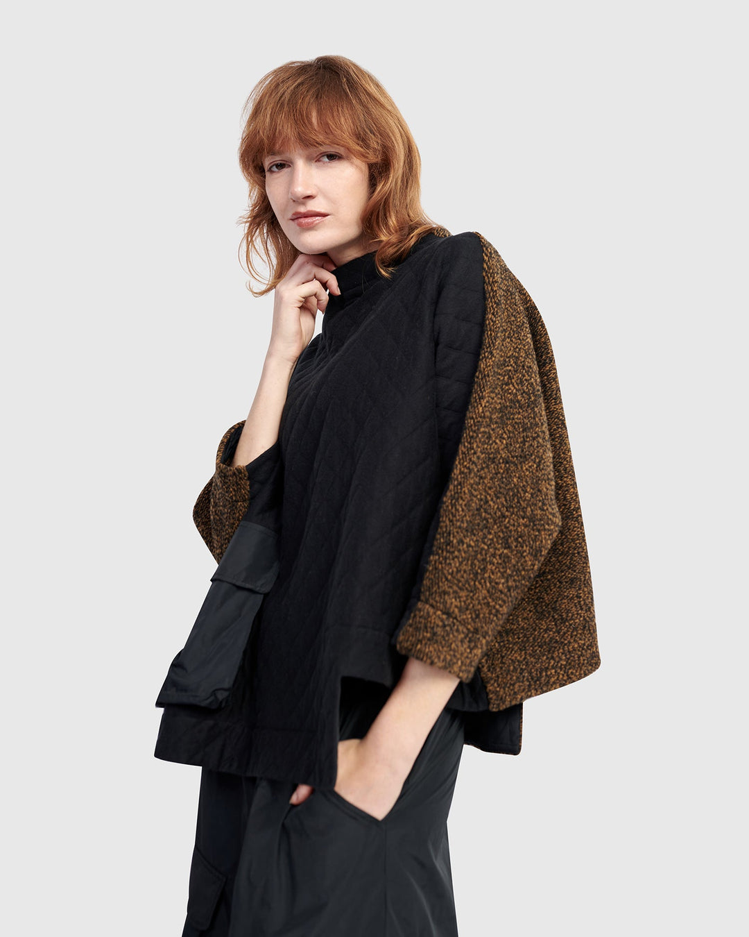 Urban Sah Quilted Pullover, Black