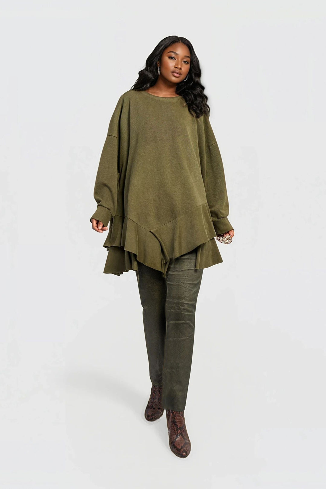 Urban Sahara Oversized Top, Olive