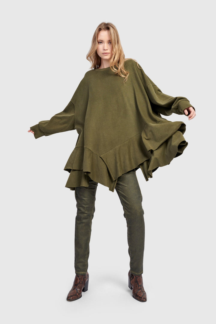 Urban Sahara Oversized Top, Olive