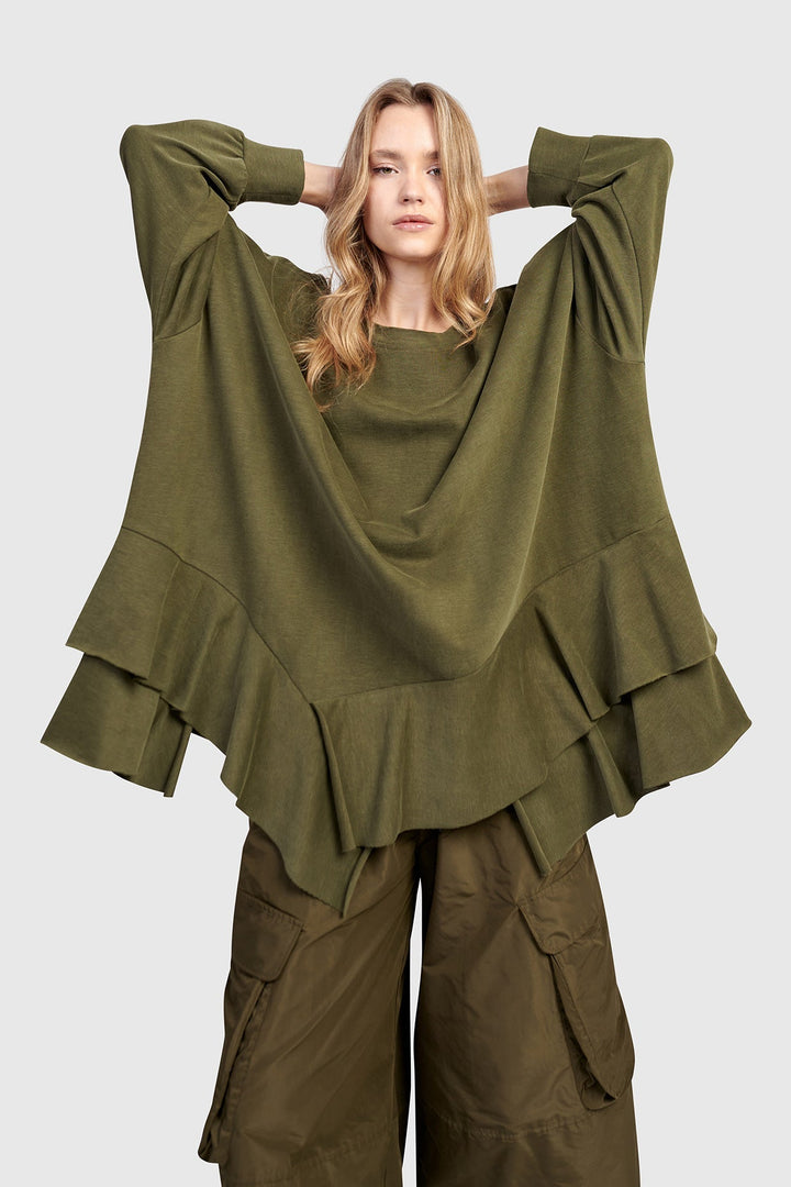Urban Sahara Oversized Top, Olive