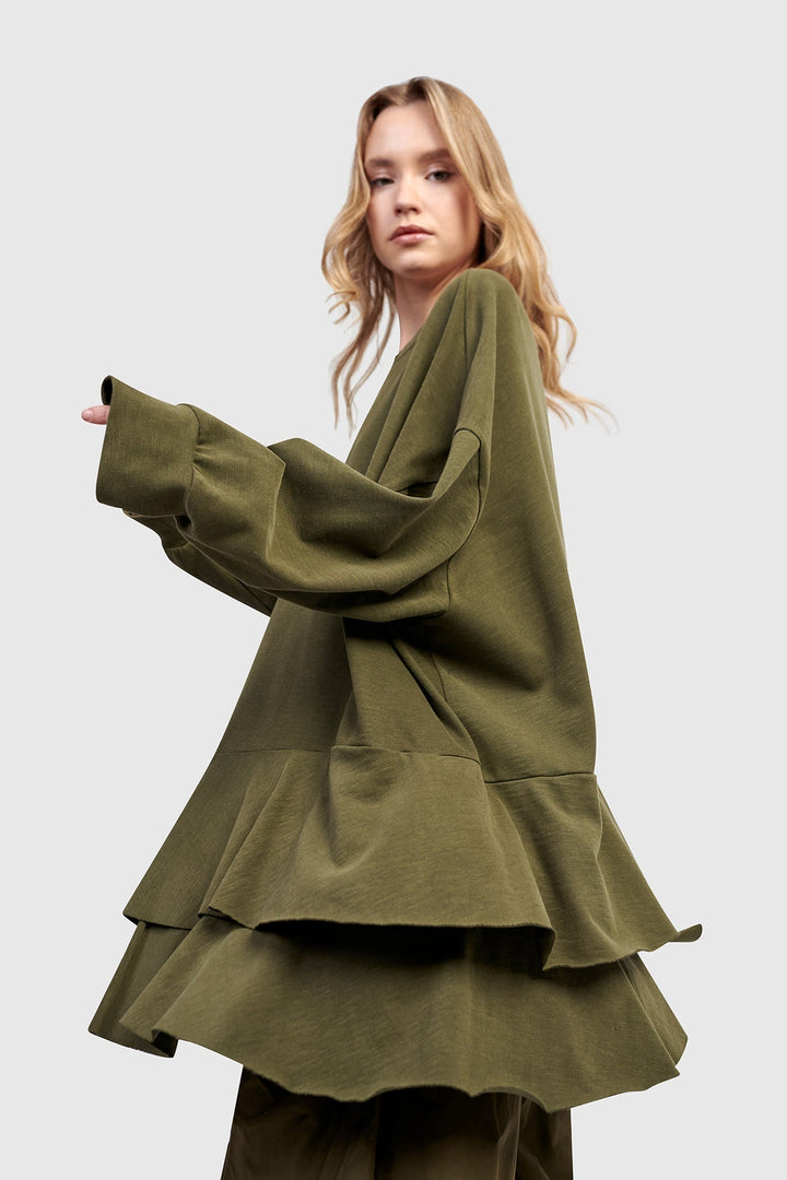 Urban Sahara Oversized Top, Olive