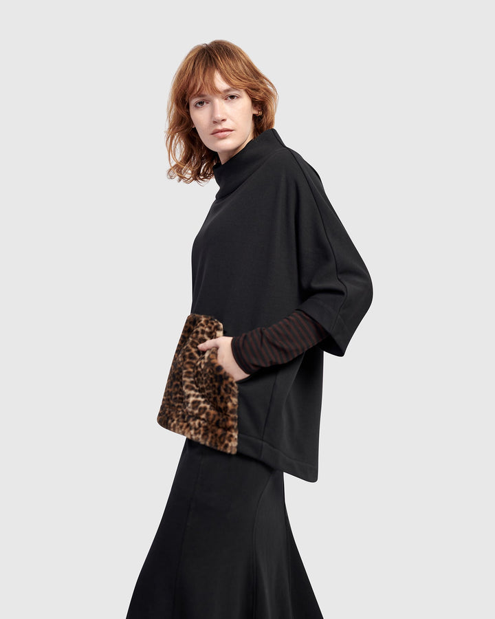 Urban Muff Pullover Top, Black