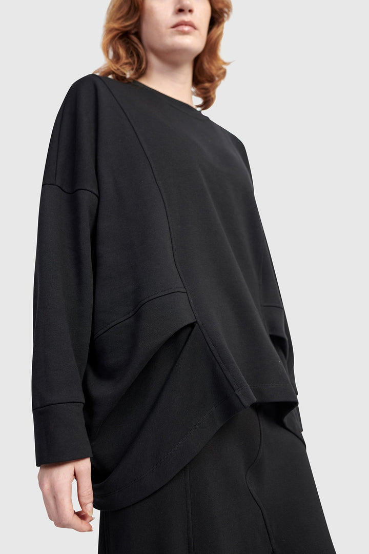 Urban Tucked Sweatshirt, Black