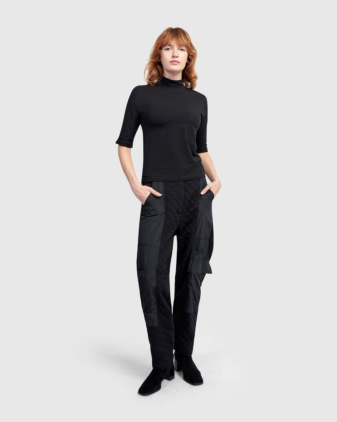 Urban Base Mockneck Tee, Black