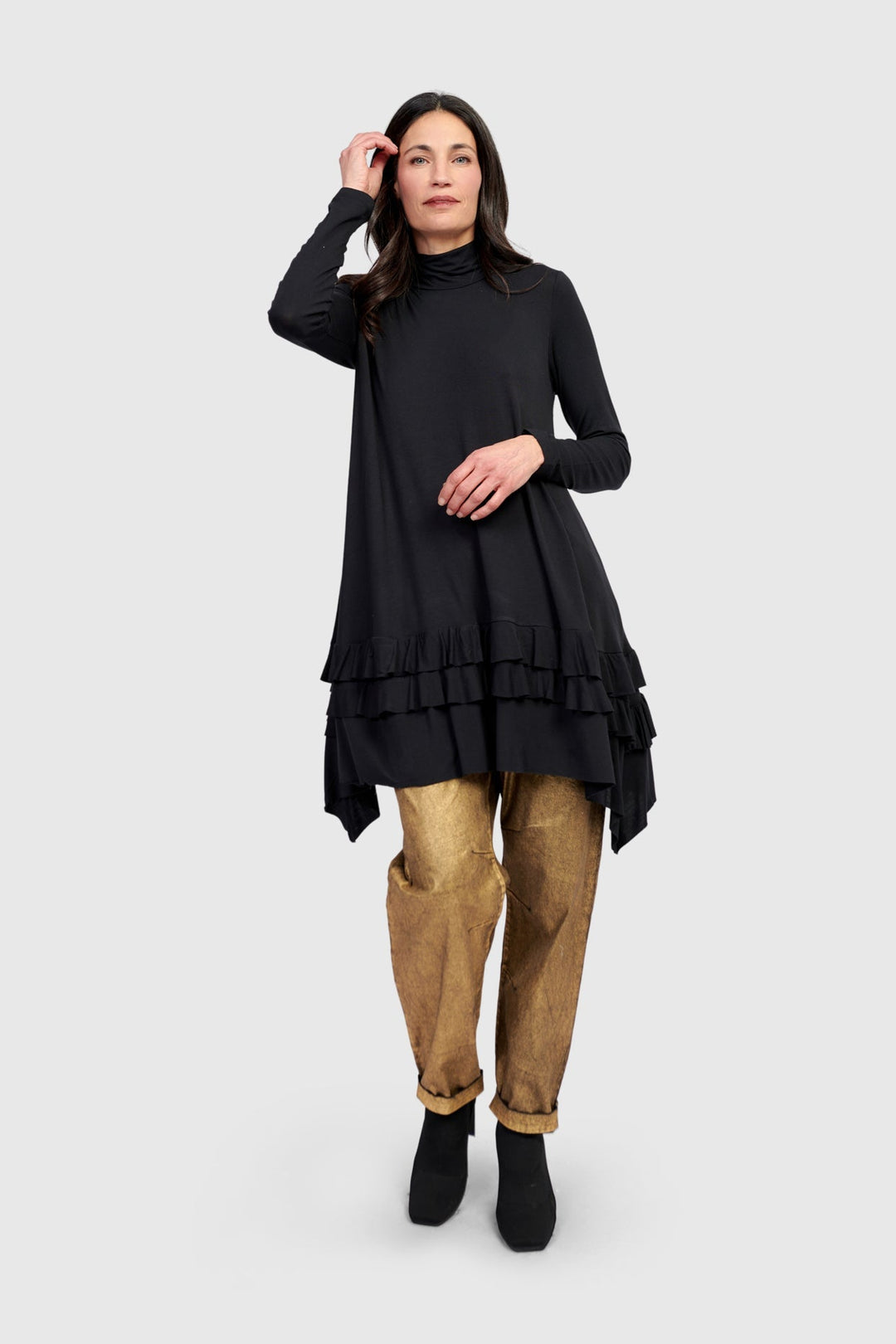 Urban Softie Ruffle Tunic, Black