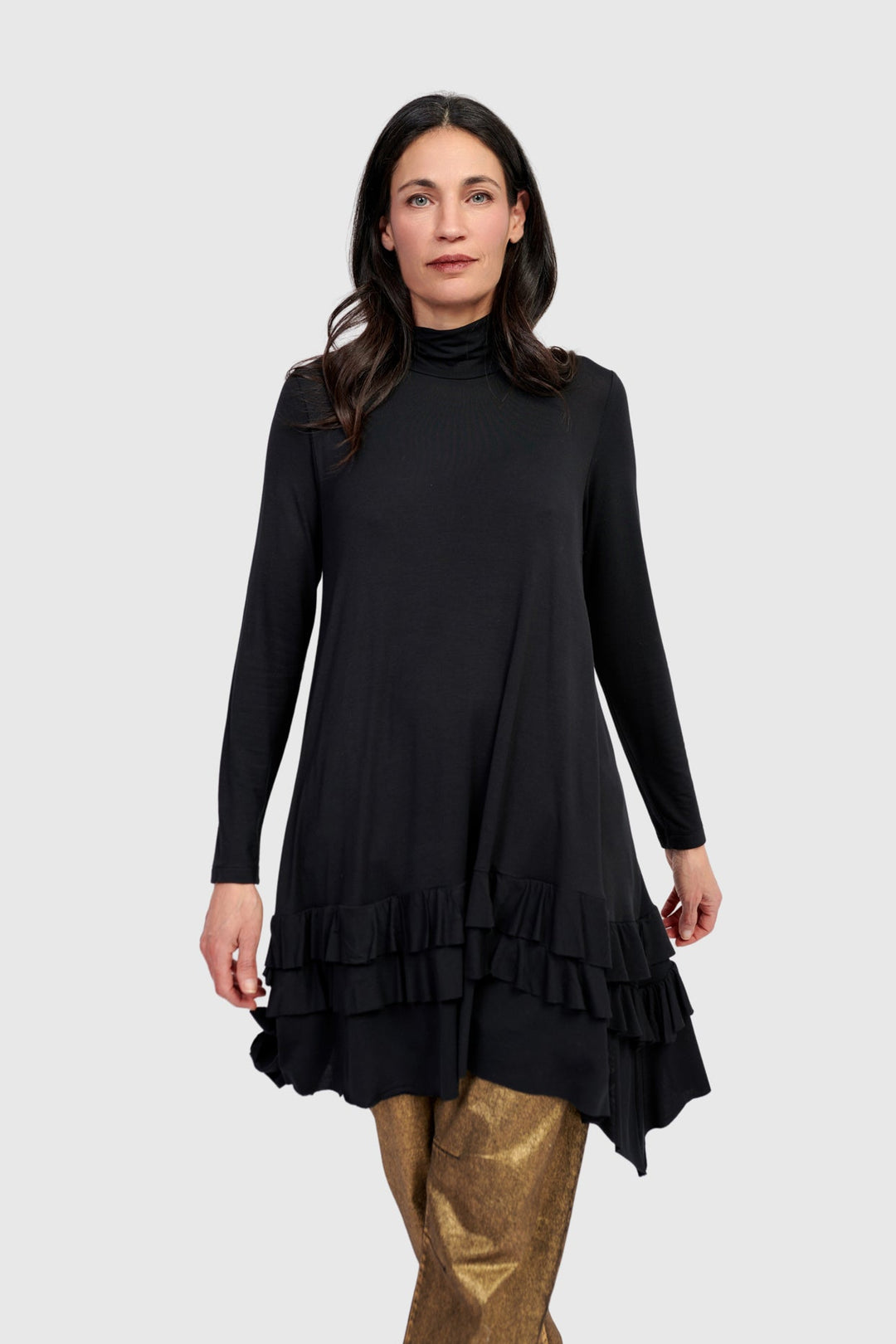 Urban Softie Ruffle Tunic, Black