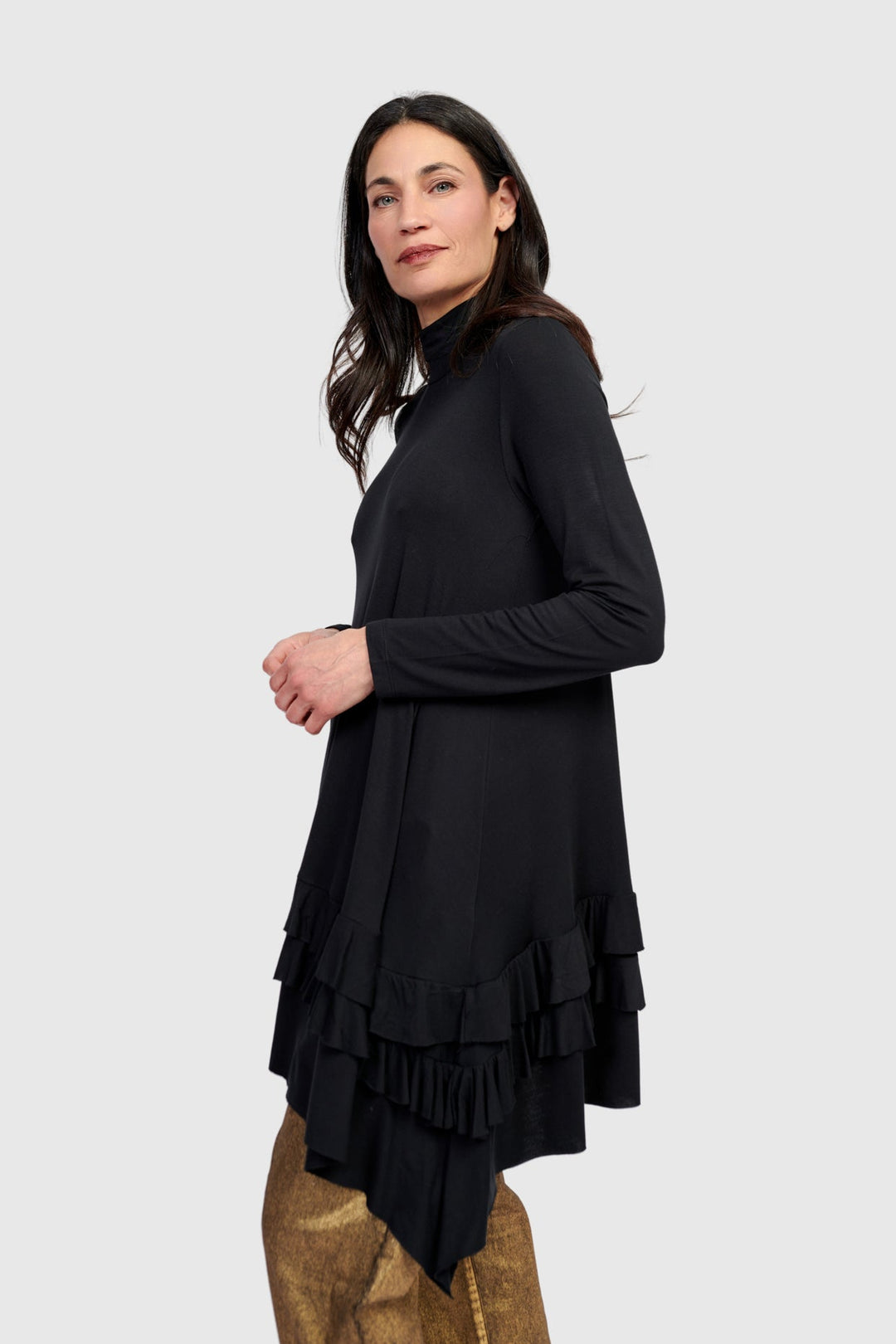 Urban Softie Ruffle Tunic, Black