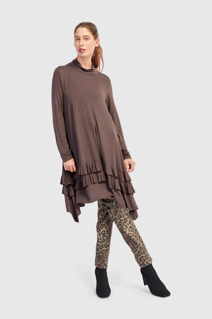 Urban Softie Ruffle Tunic, Mocha
