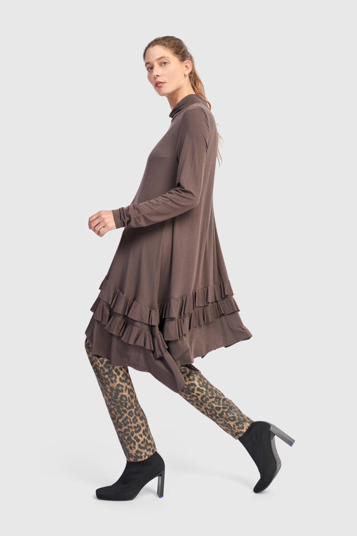 Urban Softie Ruffle Tunic, Mocha