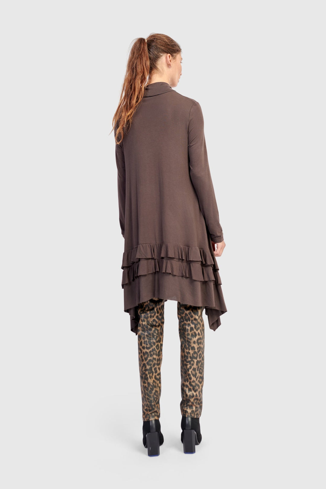 Urban Softie Ruffle Tunic, Mocha