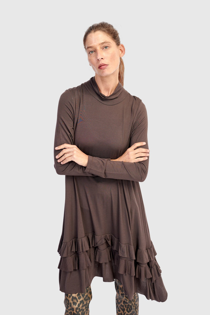 Urban Softie Ruffle Tunic, Mocha
