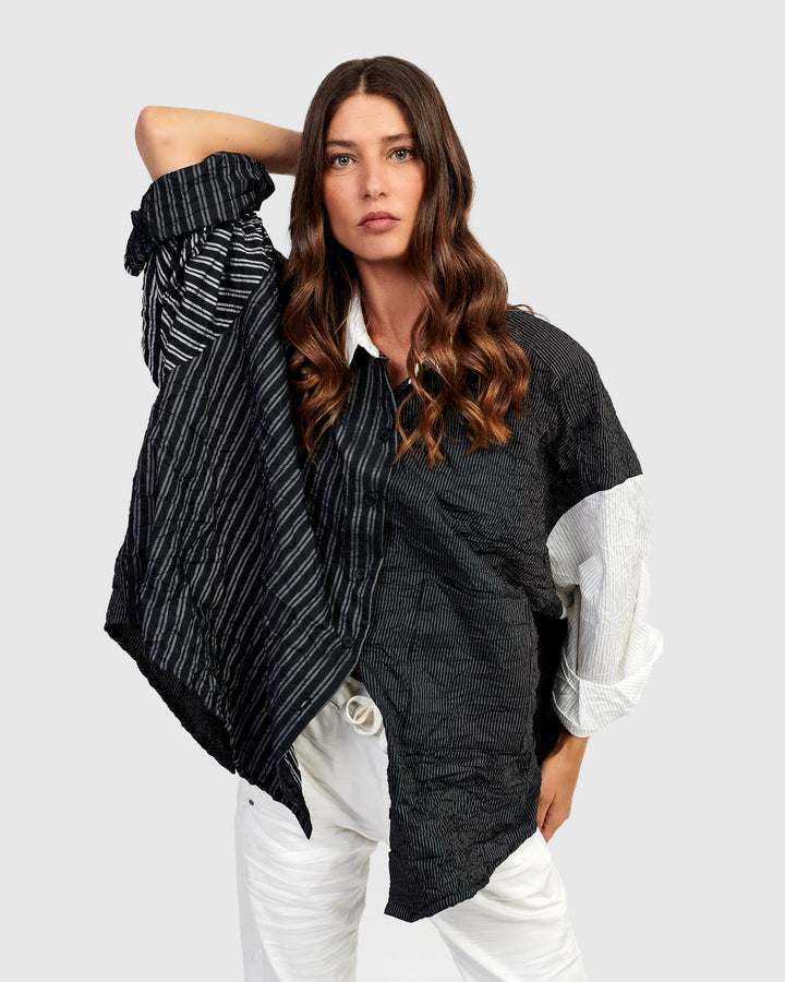 Contrast Sleeve Top Mono