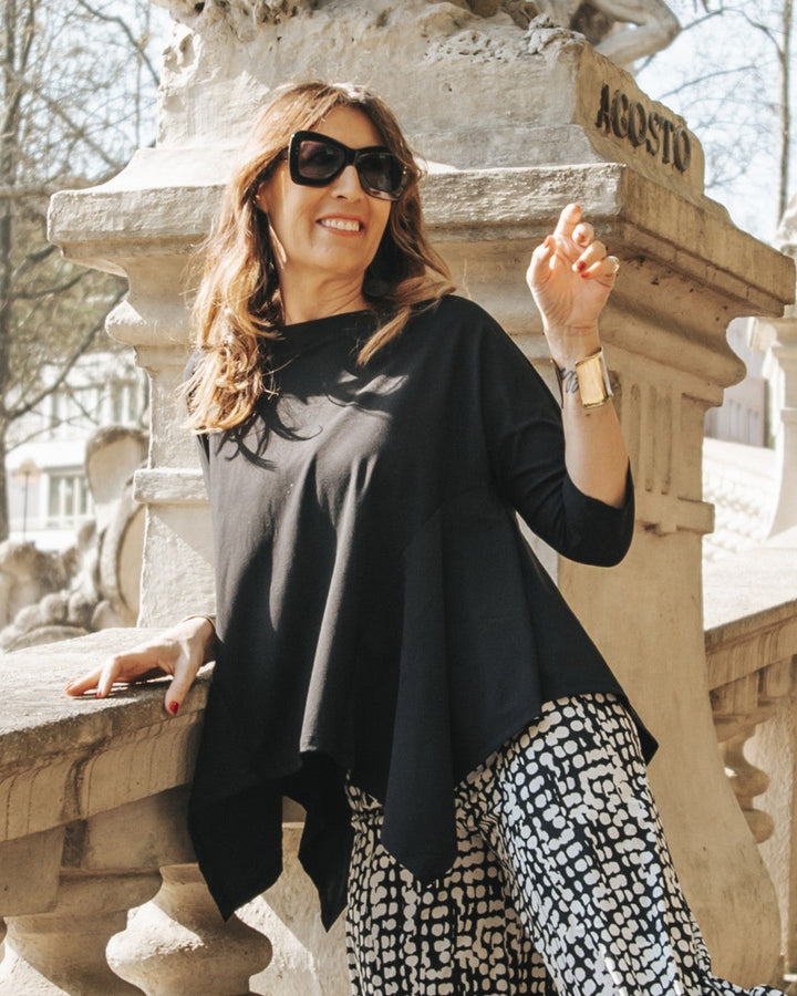 Tekbika Alexia Handkerchief Top, Black
