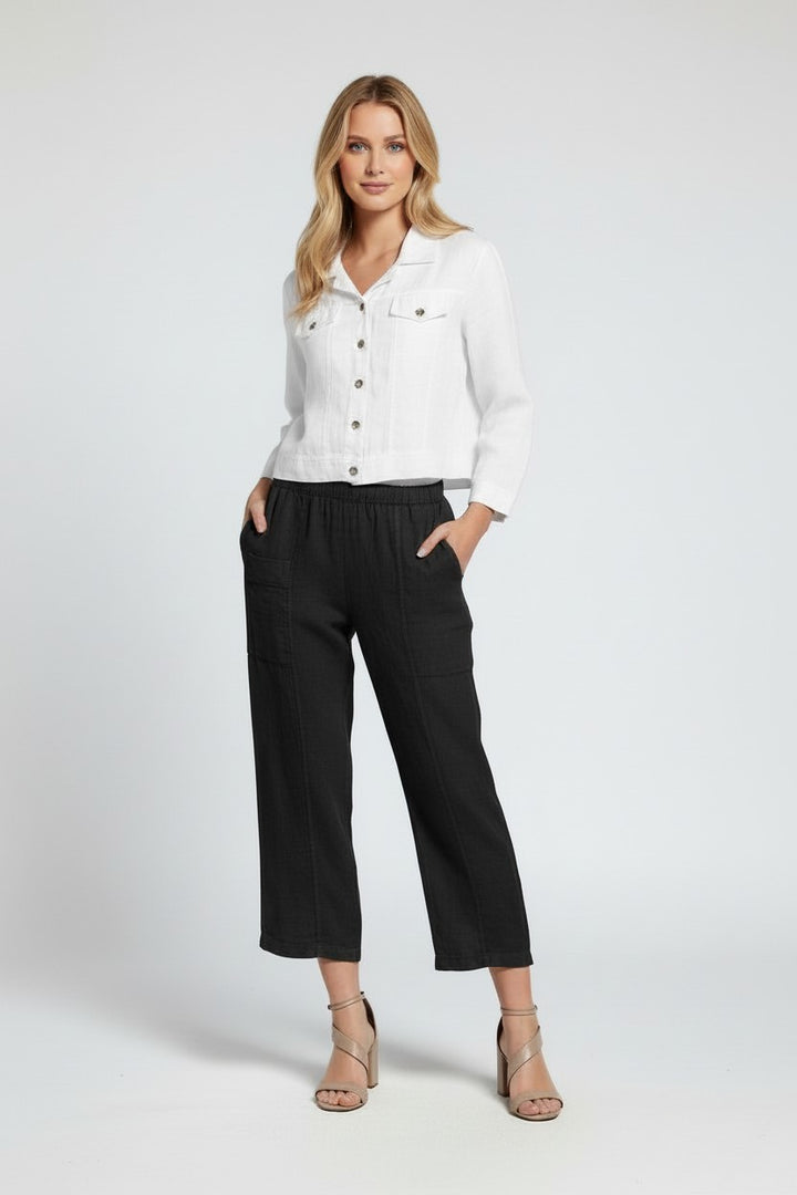 Linen Jean Jacket White