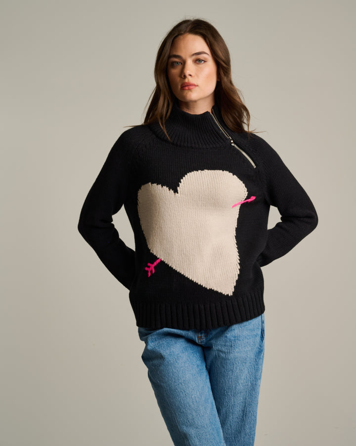 Take Aim Heart Sweater Black