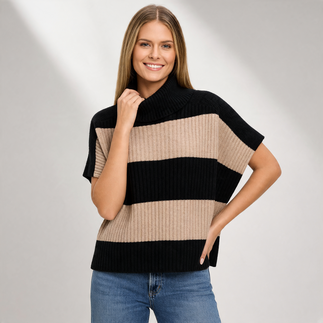 Adelyn Turtleneck Poncho Black