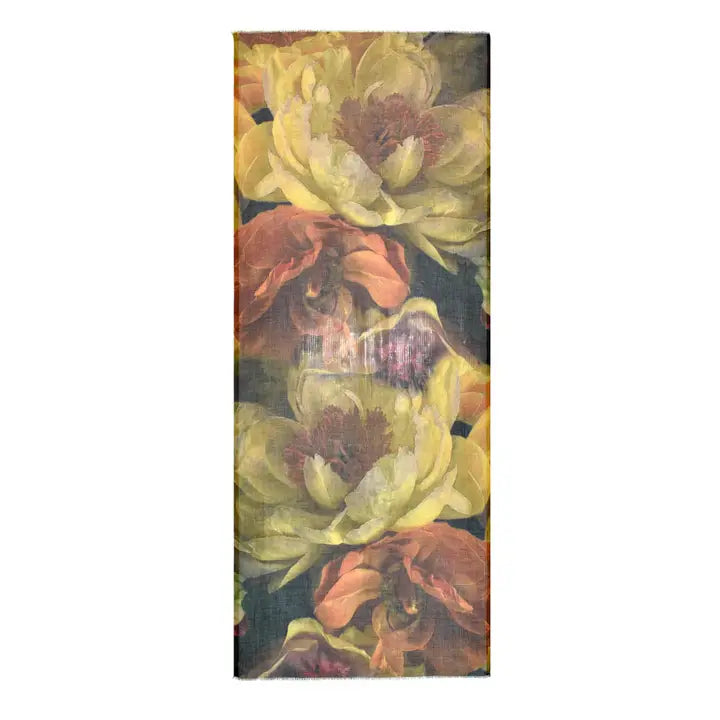 Benecio Autumnal Floral Scarf Yellow