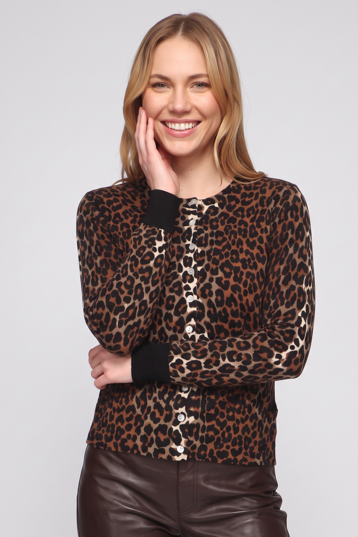 Lisa Leopard Cardigan Brown-SWEATERS-BRODIE-Just Perfect Collection