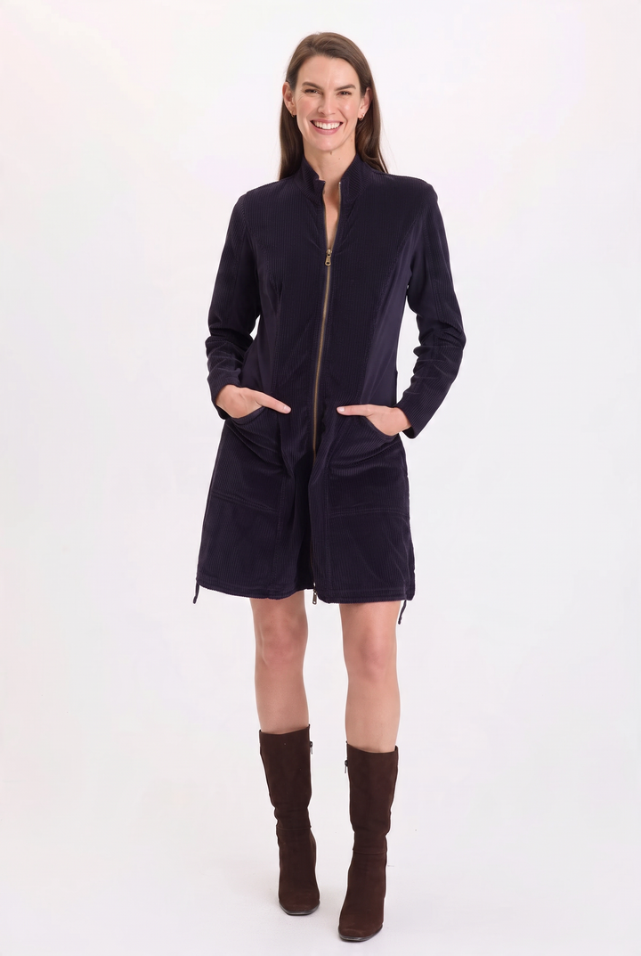 Uzma Corduroy Jacket Dress Navy