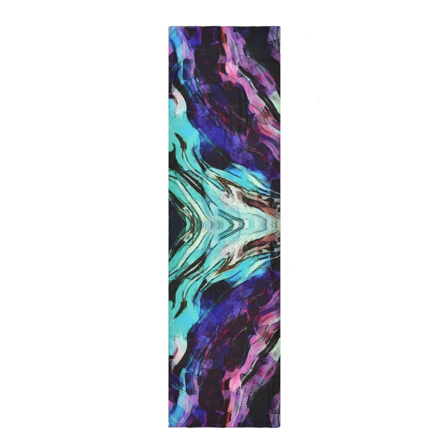 Frizzle Abstract Silk Scarf Blue