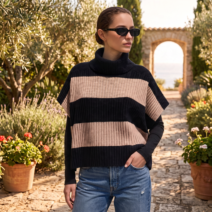 Adelyn Turtleneck Poncho Black