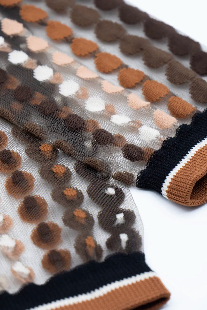 Vetrata Sheer Sock with Ovals in Brown