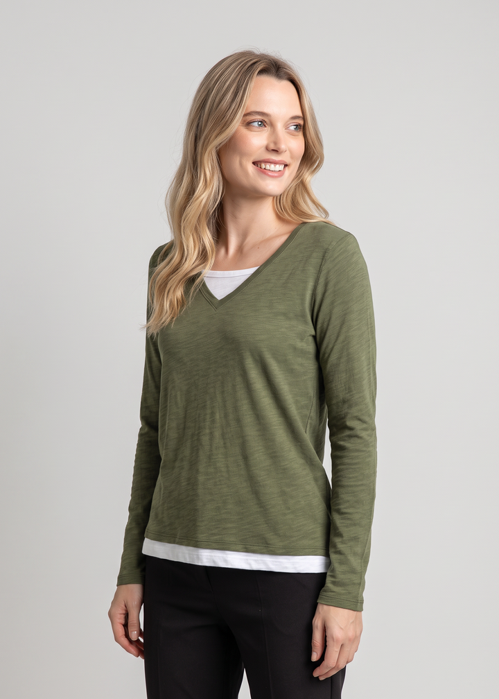 Double Layer Tee Olive