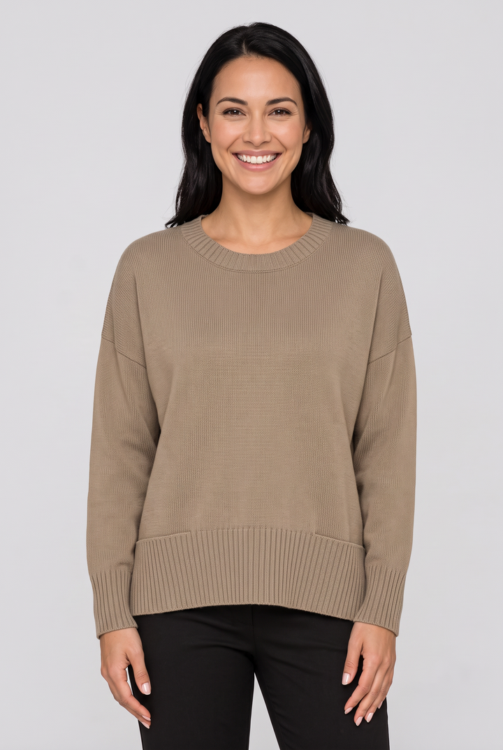 Hem Pocket Sweater Wheat