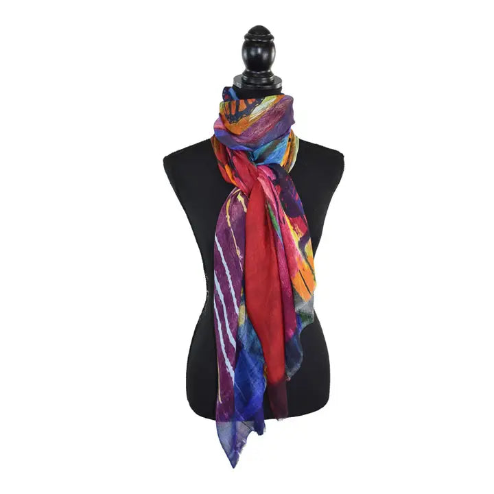 Button Abstract Scarf