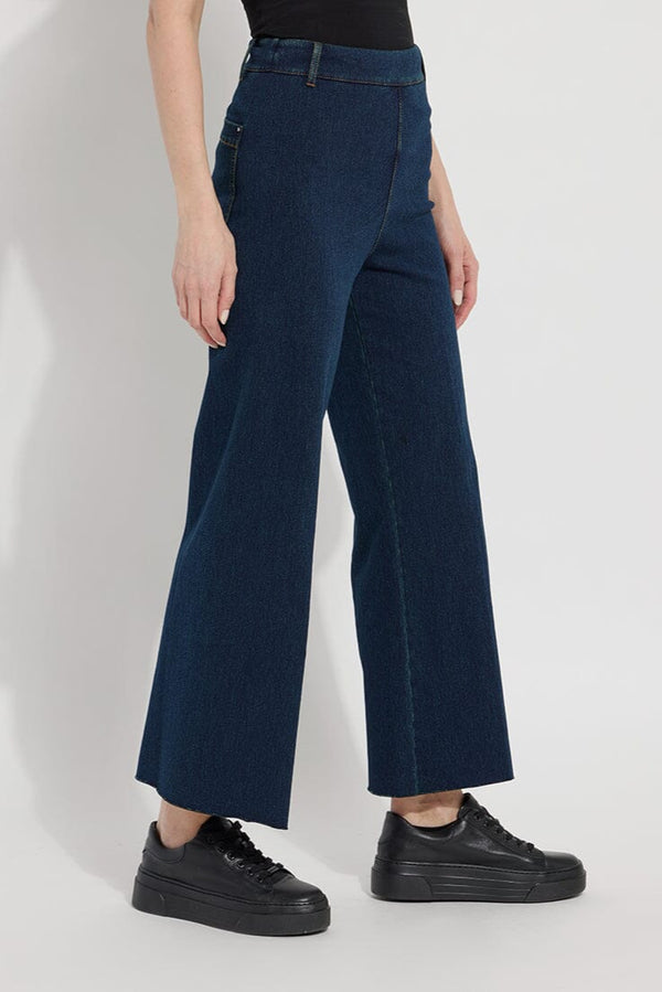 Erin Wide Leg Crop Pant Indigo