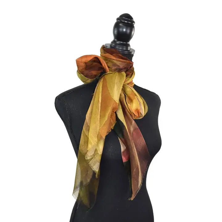 Benecio Autumnal Floral Scarf Yellow