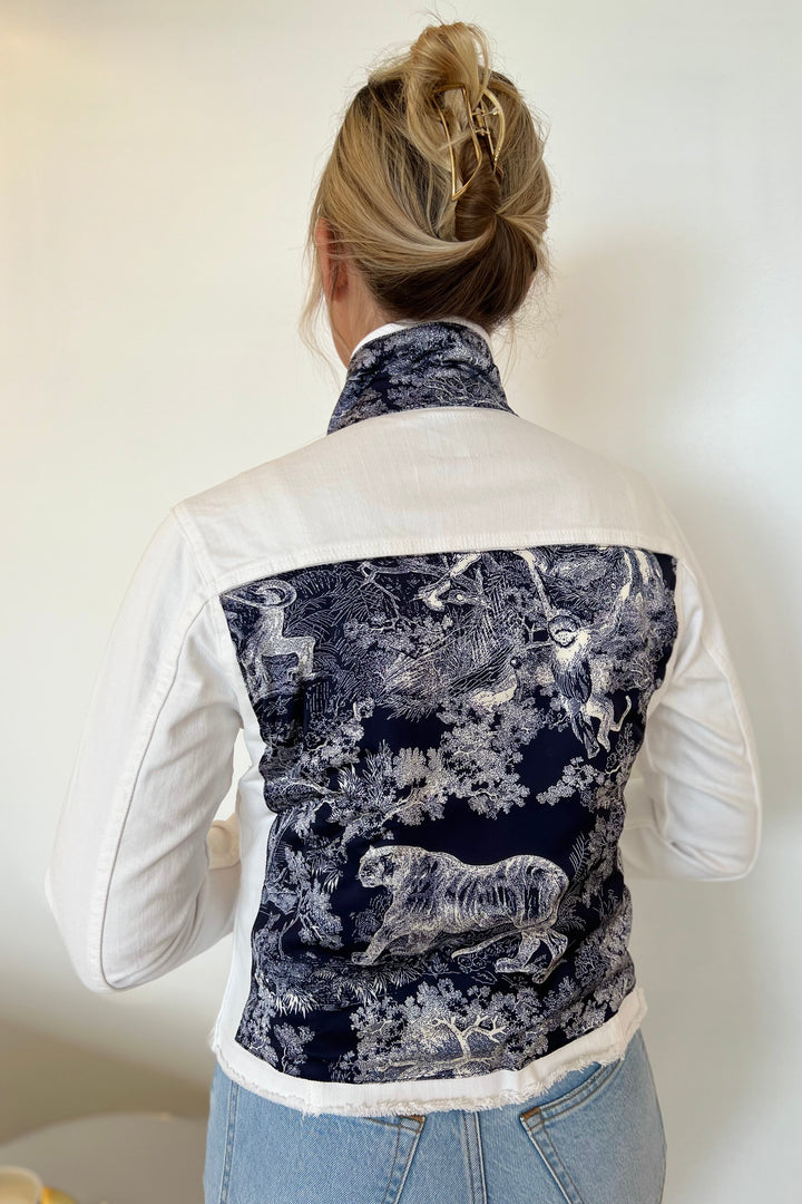 The White Denim Jacket / Navy Toile