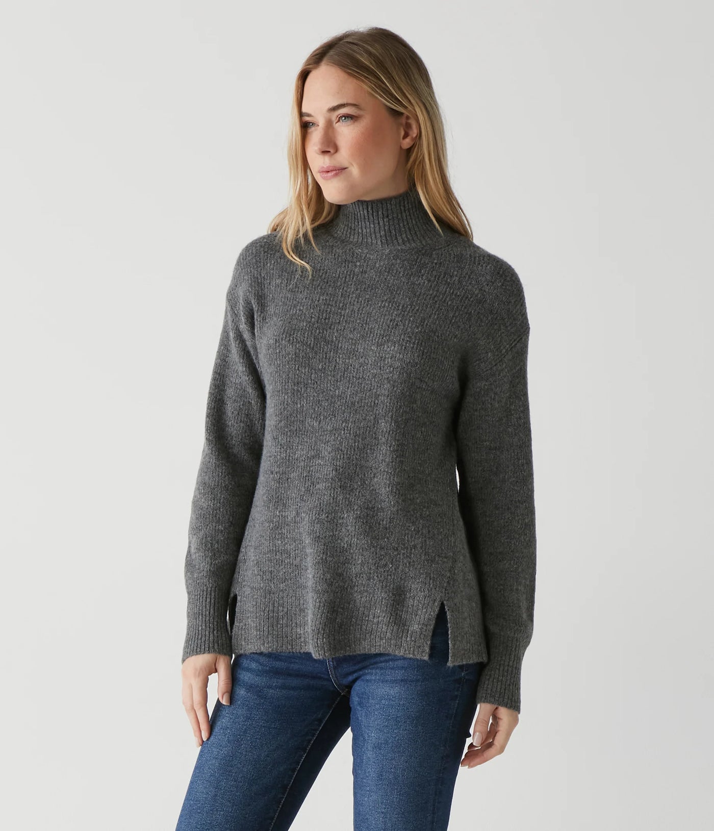 Zion Mock Sweater Charcoal
