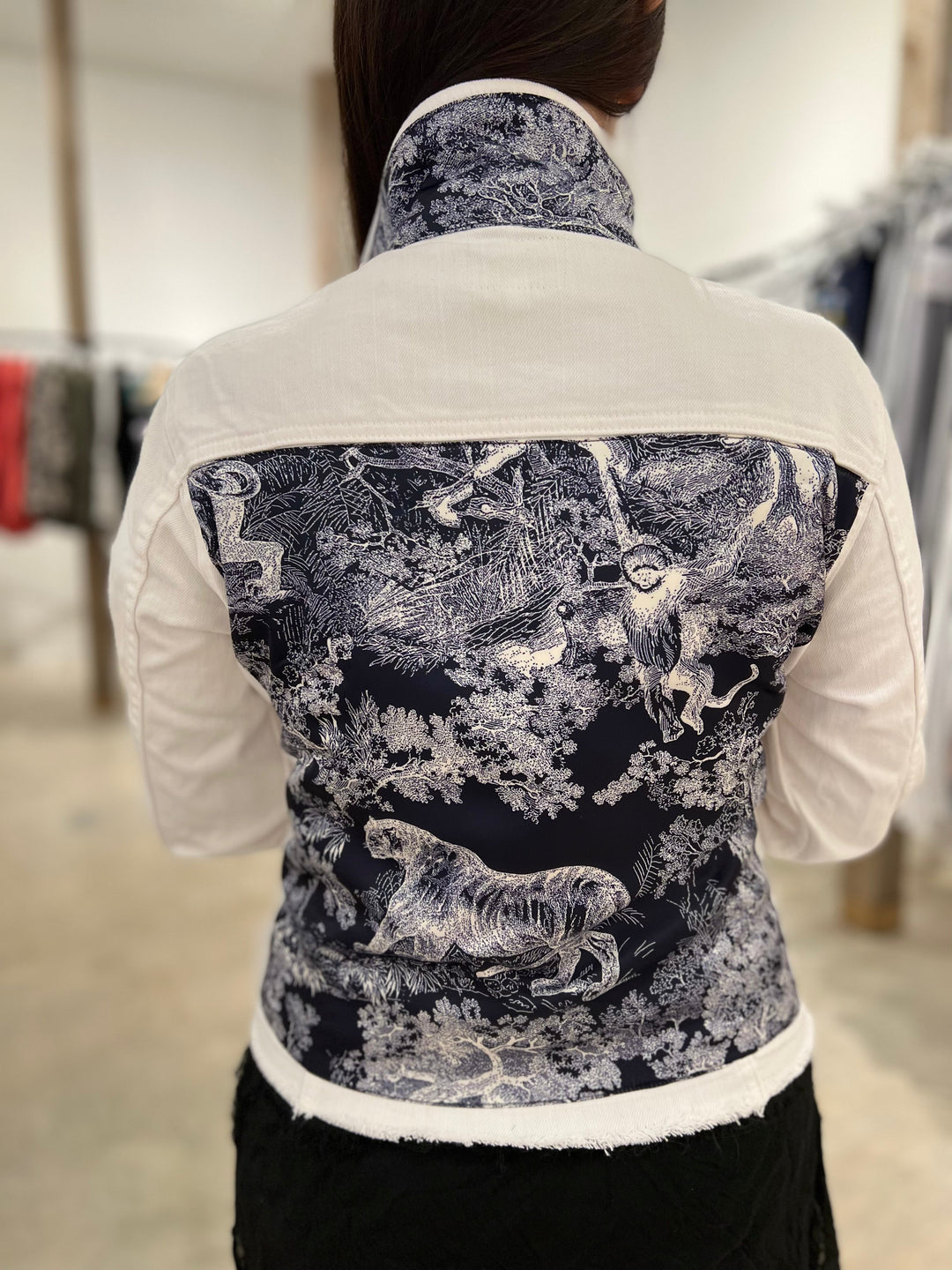 The White Denim Jacket / Navy Toile