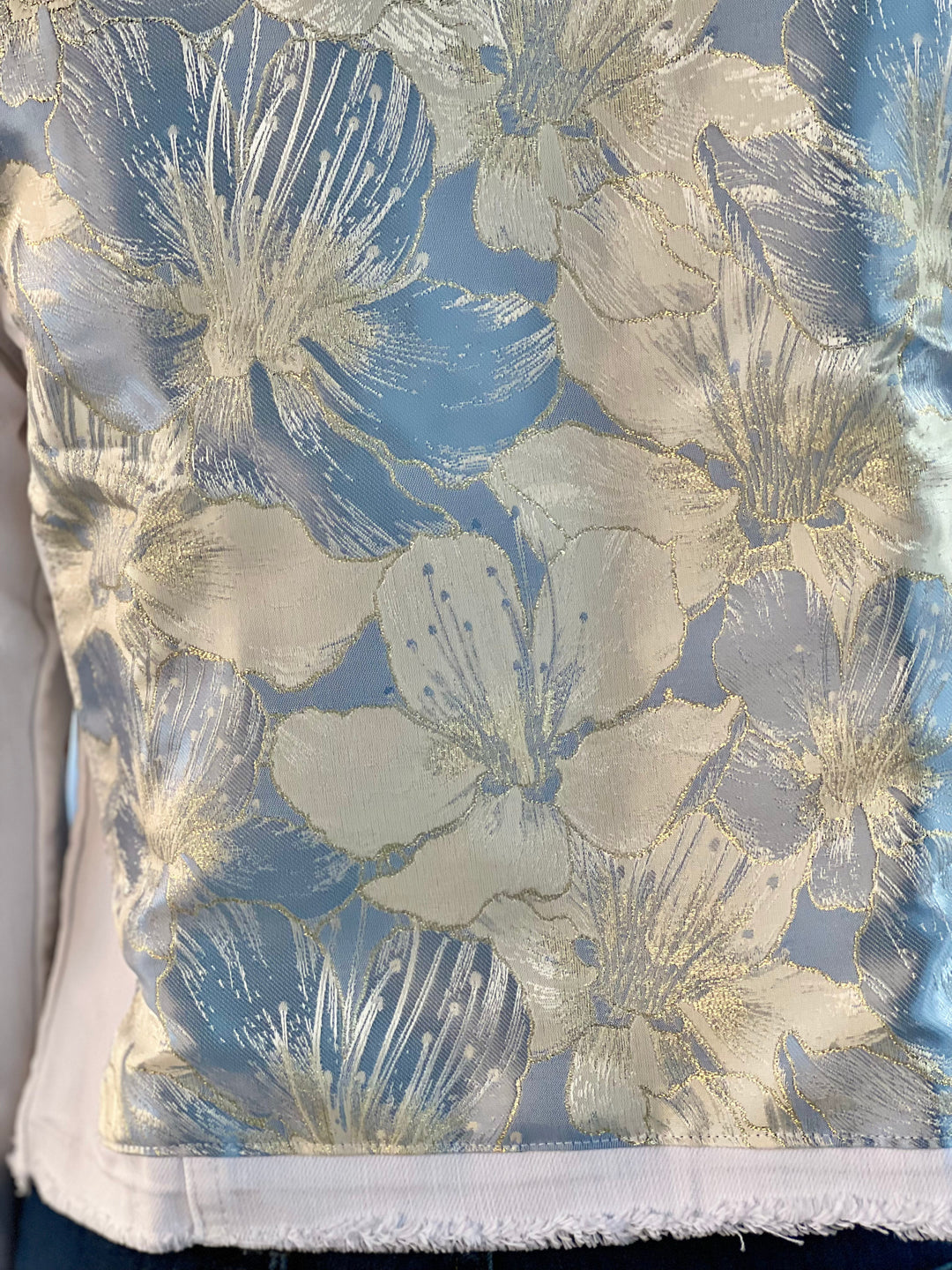 The White Denim Jacket / Blue Shimmer