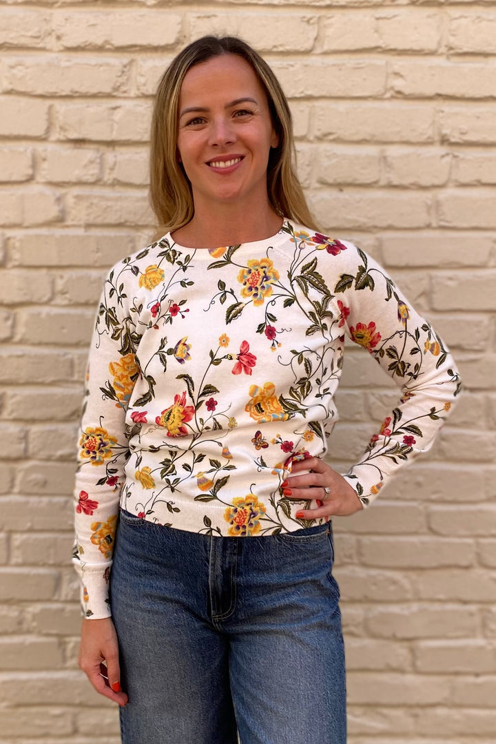 Floral Crew Sweater