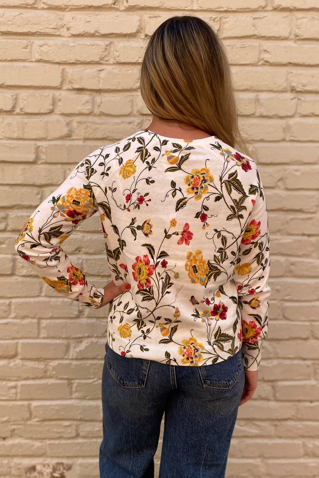 Floral Crew Sweater