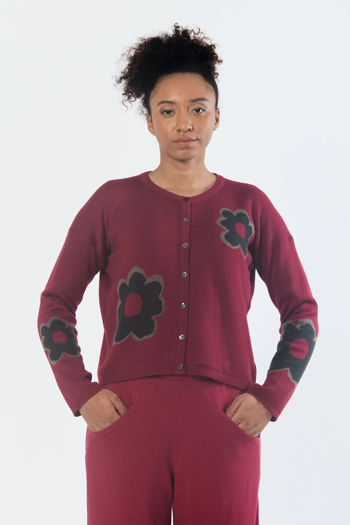 Bloom Cardigan Cherry Black