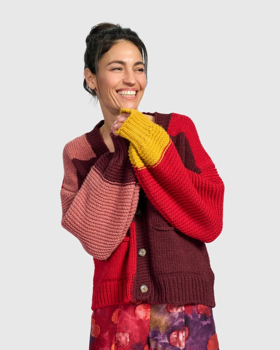 Carnival Chunky Cardigan, Ruby