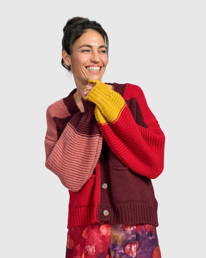 Carnival Chunky Cardigan, Ruby