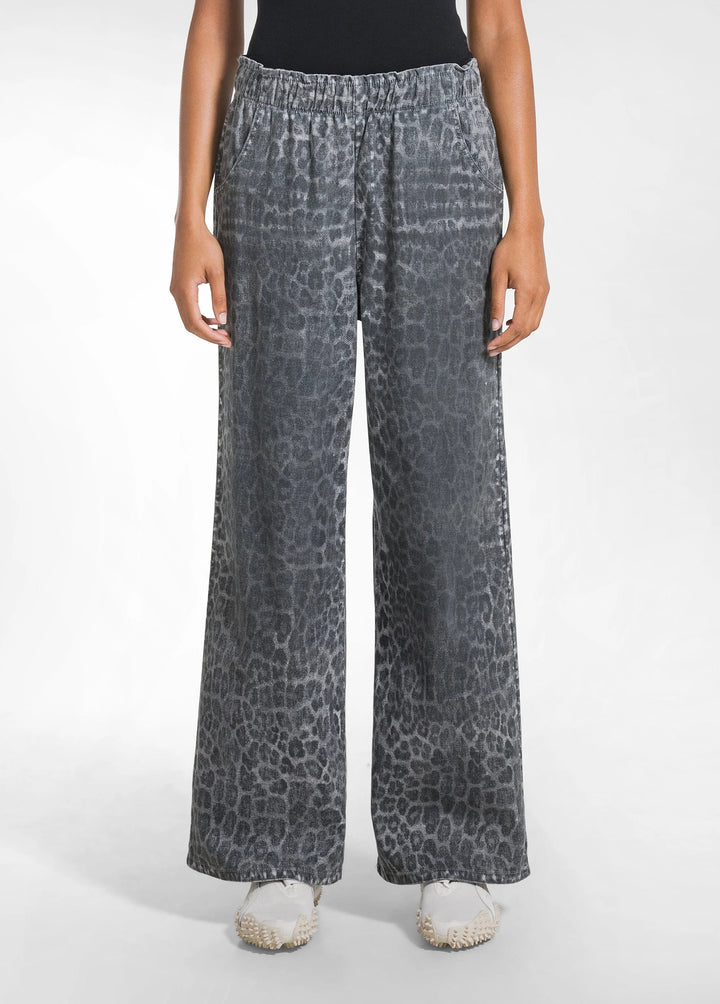 Leopard Print Palazzo Pant Denim