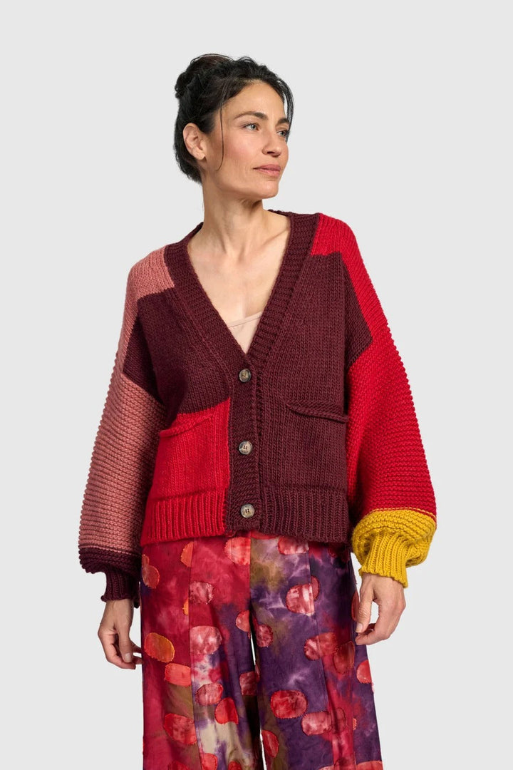 Carnival Chunky Cardigan, Ruby