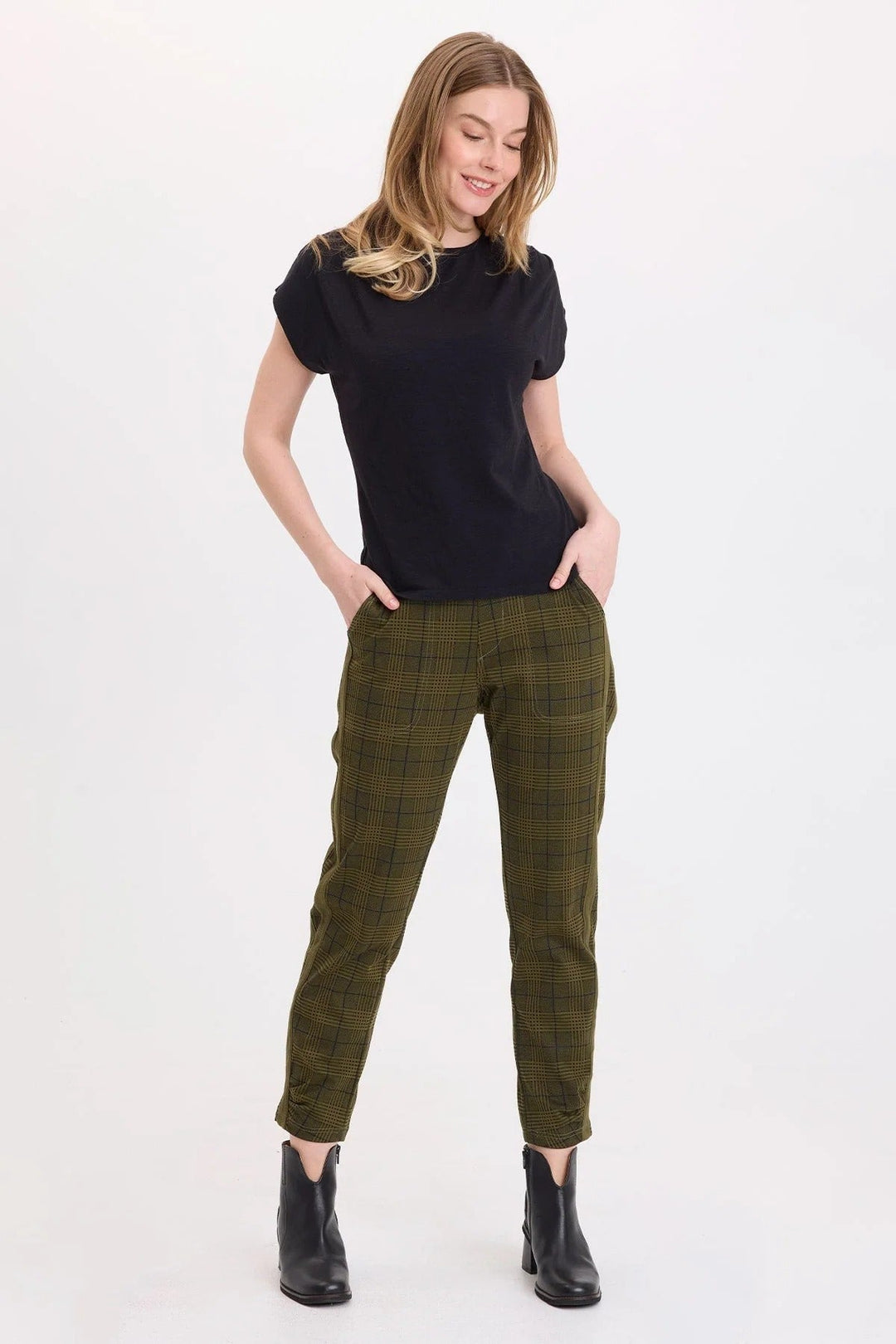 Vienna Plaid Pant Forest